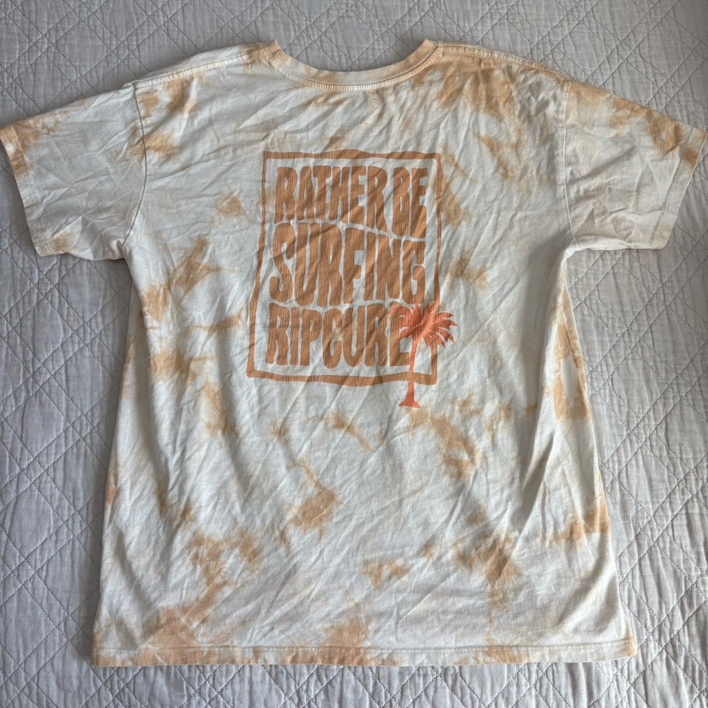 Rip Curl Men's Short Sleeve Tie-Dye Tee - Orange and White - Picture 5 of 5